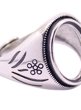 diy男女款蜜蜡玉石镶嵌戒指空托