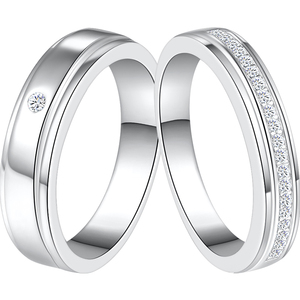 美国莫桑石 情侣戒指对戒婚戒 仿真钻石戒指珠宝饰品带证书22014