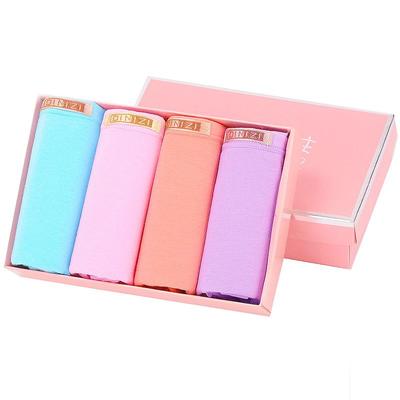 4条装中腰纯棉女士胖mm女士内裤