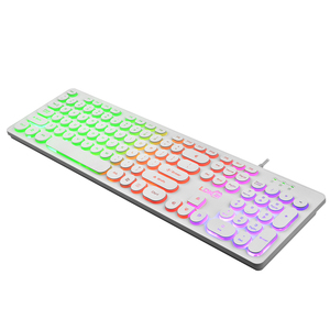 静音键盘鼠标套装朋克机械手感有线发光高颜值电脑女生办公专用