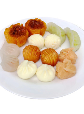 包邮高仿真粤式广东特产 早茶点心包点食品模型 广式点心组合烧麦