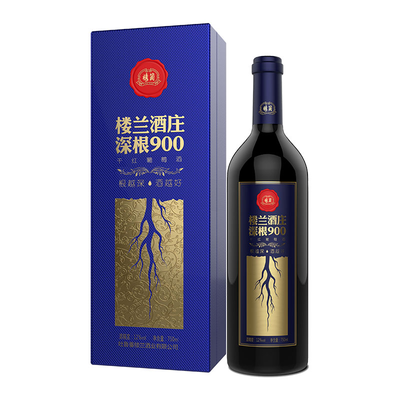 新疆吐鲁番楼兰酒庄深根900干红葡萄酒国产红酒整箱6支礼盒750ML