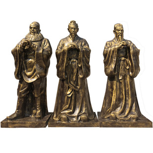 桃源三结义仿铜雕塑三国人物桃园结义刘关张结拜雕像古代人物定制