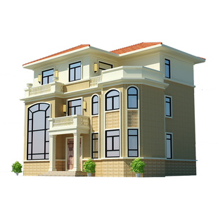农村别墅设计图纸 全套盖房施工图三层 实用农村自建房效果图欧式