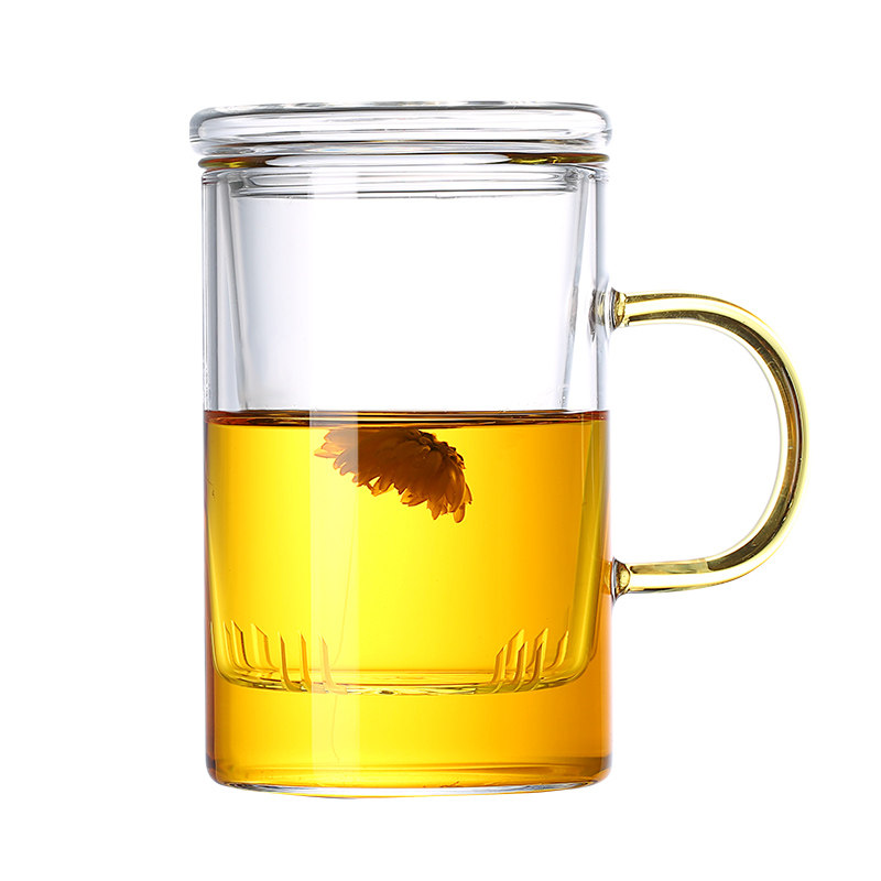 友德堂花茶杯带把盖过滤办公水杯