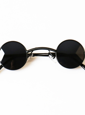 太子镜复古小圆框潮人男有度数的