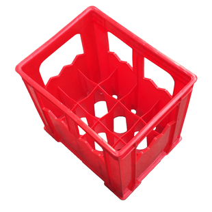 厚款12支装600ml塑料啤酒筐周转箱24格牛奶杯汽水可乐筐红绿蓝黄