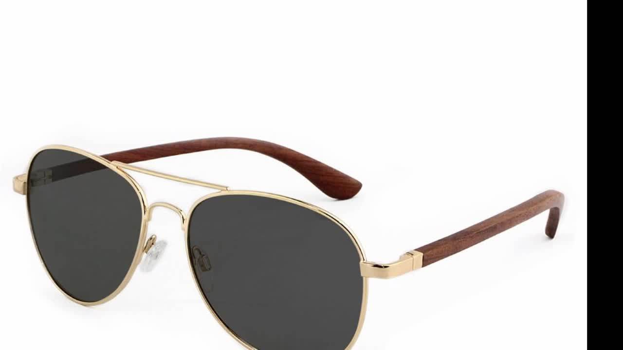 Premium Modern Wooden Sunglasses Cherry Red Laser Engraved Logo Metal