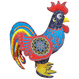 布络正品生肖鸡摆件手工吉祥物布偶鸡年公仔创意抱枕礼品纪念品