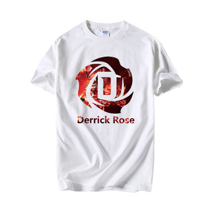 篮球运动罗斯t恤 公牛队1号短袖 玫瑰标志logo训练服男女定制球衣