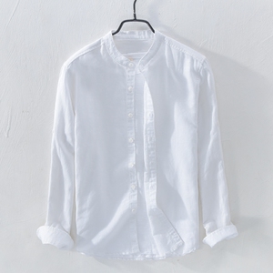 小清新立领棉麻衬衫