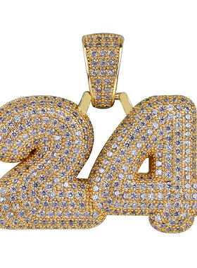 欧美新款个性嘻哈数字科比24号项链 HIPHOP朋克潮人数字吊坠