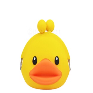 日本p+g design可爱小黄鸭硅胶零钱包收纳包创意耳机袋钥匙扣挂件
