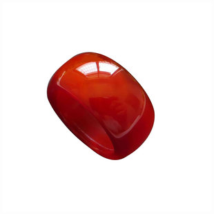 保真天然红玛瑙玉髓加宽男女款玉石戒指红色本命年指环扳指送长辈