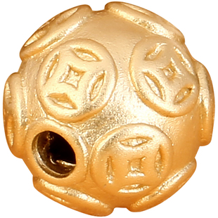 s999纯银圆珠3D硬银转运珠路路通手链手串红绳编织银饰配件网红