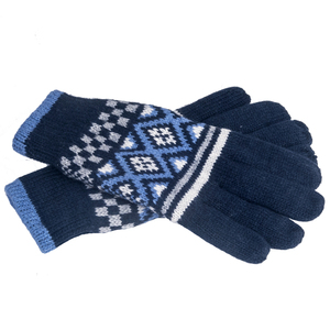 秋冬 韩版分指 舒适百搭菱形格 老青少年男针织毛线手套 双层加厚