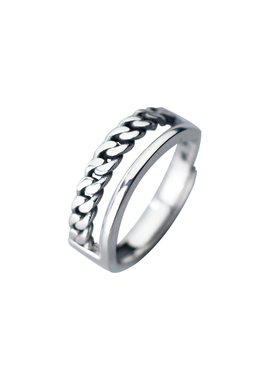 华晨宇同款戒指纯银编织双层