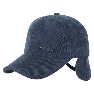 新款秋冬季男士休闲棒球帽灯芯绒中老年户外护耳加厚保暖鸭舌帽子