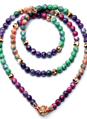 水晶波西米亚风多彩饰品佛牌链