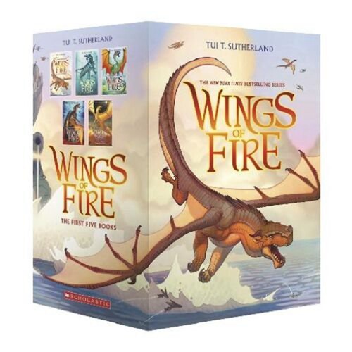 预售 火翼飞龙套装盒装1-5 火翼飞龙英文原版 Wings of Fire Boxset Books 1-5 Tui T Sutherland 火翼飞龙周边奇幻小说