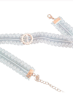 choker日韩风超仙白色蕾丝锁骨链