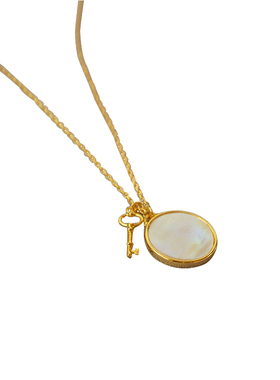 韩国时尚简约白色母贝女钥匙吊坠