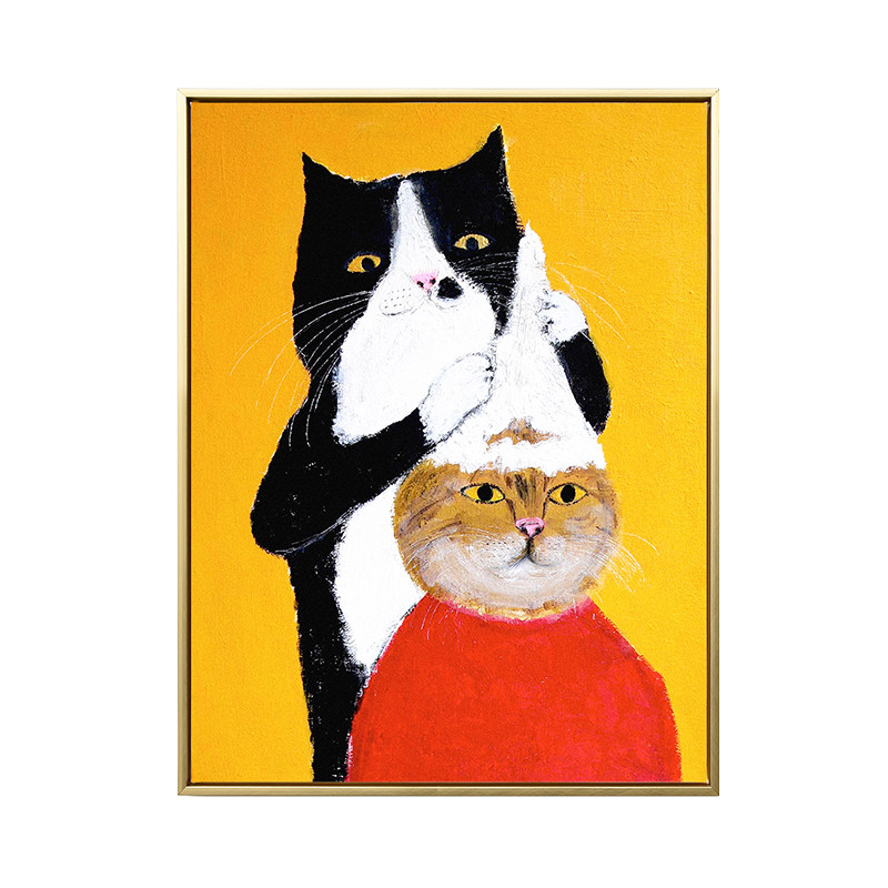 胖猫小清新风日韩儿童房装饰挂画
