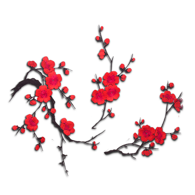 DIY布贴精品梅花刺绣配饰组合