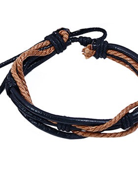 文艺复古手工编织牛皮混搭套装