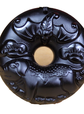 十二生肖黑色本命年平安扣吊坠