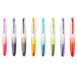 日本PILOT/百乐元气小钢笔透明迷你钢笔SPN-20F钢笔8色入儿童小学生三年级钢笔练字专用 可换墨囊钢笔官方