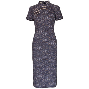 筠雅旗袍改良版连衣裙年轻款少女开叉优雅高端军阀太太古典裙子