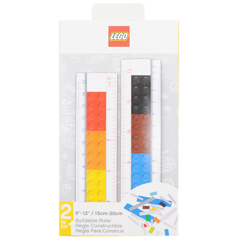 LEGO乐高文具进口创意网红个性积木组装文具直尺15-30CM生日礼物