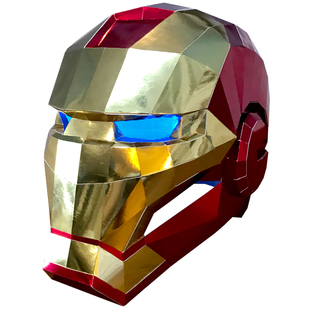 钢铁侠头套发光面具可穿戴成人全脸头盔模型玩具周边手办手工折纸