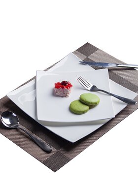 尚韵陶瓷方形西餐盘骨瓷牛排盘