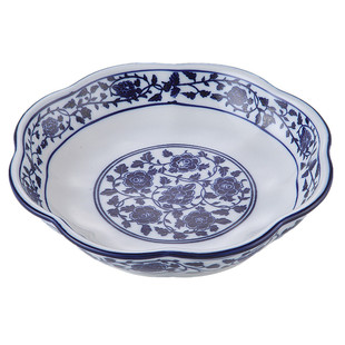 大地恒基青花瓷棉花盘家用炒菜盘酒店汤盘凉菜碟拌面盘小吃点心碟