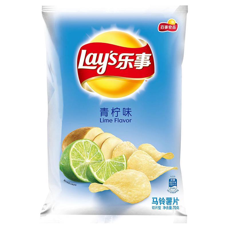 乐事薯片青柠味40克/袋多口味袋装休闲土豆片膨化零食大礼包整箱