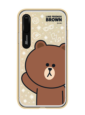 韩国line招手布朗熊新款iPhone xs max来电闪7P手机壳苹果X卡通xr
