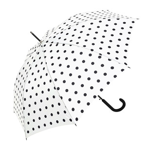 日韩风波点长柄伞黑白色圆点INS自动超轻长伞直杆小众学生雨伞女