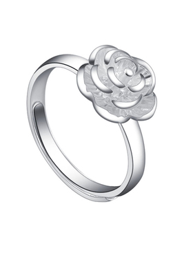 999纯银戒指女花朵食指手工足银