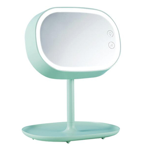 萌宠LED带灯台灯化妆镜 多功能台式宿舍书桌面公主梳妆镜高清折叠