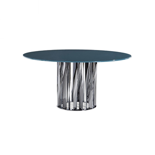 高端定制boboli diningtable金属脚架方圆形实木或大理石台面餐桌