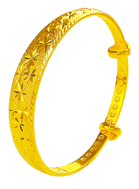 女士宽面仿真黄金色手环送老婆