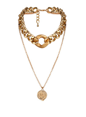 欧美夸张冷淡风颈部金属粗链条