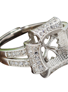 diy珍珠蜜蜡琥珀玉石戒指空托