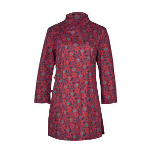 布符新款中式中长款原创印花日常民国复古改良旗袍唐装上衣