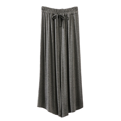 高腰大码薄款显瘦黑色坠感阔腿裤