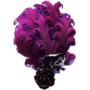 原创手工羽毛大别针胸针胸花女舞台表演走秀款别针欧美紫色舞者