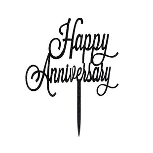 结婚周年纪念日装饰拉花happy anniversary派对甜品台装饰插件