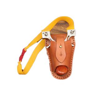 小河家真皮手工弹弓包钢珠包一体包强磁侧开口出弹钢珠包腰包款